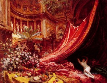 Jean Beraud Painting - Symphony in Red and Gold Jean Beraud